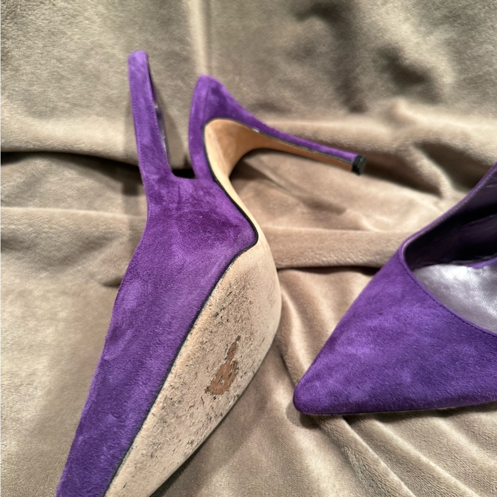 Manolo Blahnik Purple Slingback Heels - Picture 4 of 7